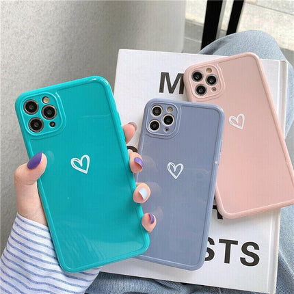 Girly Heart Shockproof Case For iPhone 13 12 11 Pro Max Mini XR 8 7 X XS MAX AU - Aimall