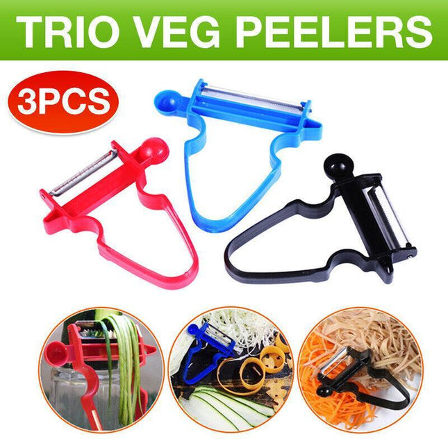 3PCS Vegetable Peeler Slicer Shredder Peeler Julienne Strips Cutter Fruit Tool - Aimall