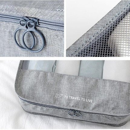 7Pcs Packing Cubes Travel Pouches Luggage Organiser Clothes Suitcase Storage Bag - Aimall
