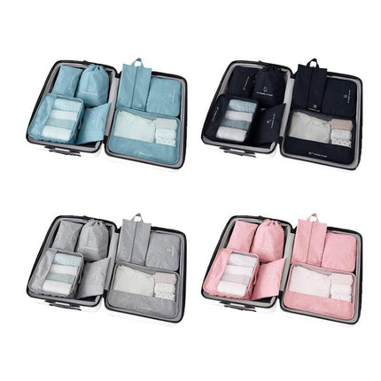 7Pcs Packing Cubes Travel Pouches Luggage Organiser Clothes Suitcase Storage Bag - Aimall