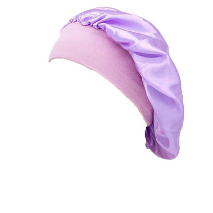 Sleeping Bonnet Hair Wrap Silk Satin Cap Women Elastic Night Soft Hat Headwear - Aimall