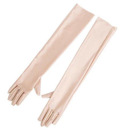 Ladies Long Satin Gloves Opera Costume Bridal Party Prom Wedding Womens AU Stock - Aimall