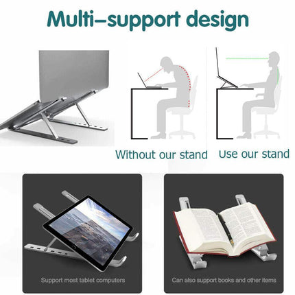 Portable Adjustable Aluminum Alloy Laptop Stand Foldable Desktop Tripod Tray AU - Aimall