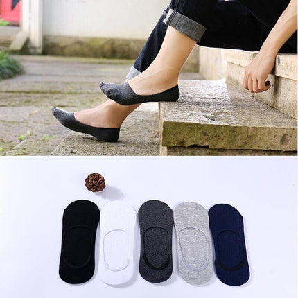 5 Pairs Men Women Invisible Low Cut No Show Footlet Socks Cotton Rich No-Slip AU - Aimall