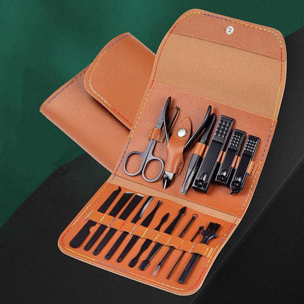 16PCS Manicure Pedicure Set Stainless Nail Trimming Kit Clipper Finger Care Tool - Aimall