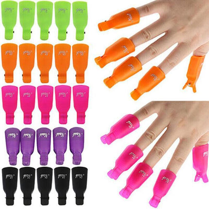 10X Plastic Nail Soak Off Uv Gel Art Polish Remover Wrap Gelish Clip 4 Colours - Aimall