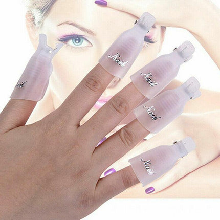 10X Plastic Nail Soak Off Uv Gel Art Polish Remover Wrap Gelish Clip 4 Colours - Aimall