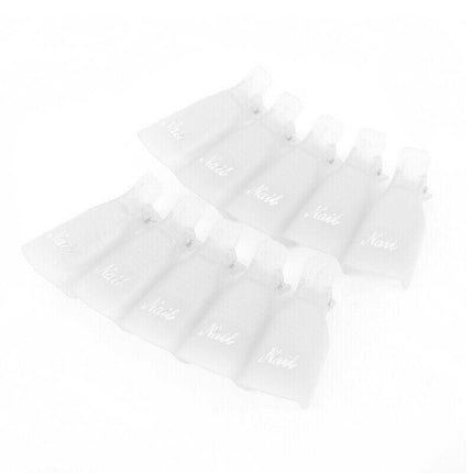 10X Plastic Nail Soak Off Uv Gel Art Polish Remover Wrap Gelish Clip 4 Colours - Aimall