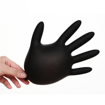 Thick Black Nitrile Gloves Industrial Mechanic Tattoo Tradie Rubber Protection - Aimall