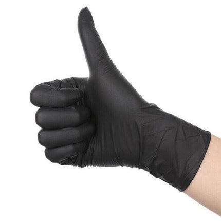 Thick Black Nitrile Gloves Industrial Mechanic Tattoo Tradie Rubber Protection - Aimall