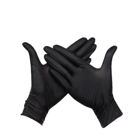 Thick Black Nitrile Gloves Industrial Mechanic Tattoo Tradie Rubber Protection - Aimall