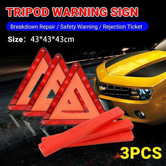 Warning Triangle Emergency Safety Reflective Sign Road Roadside Dot Approved Kit - Aimall
