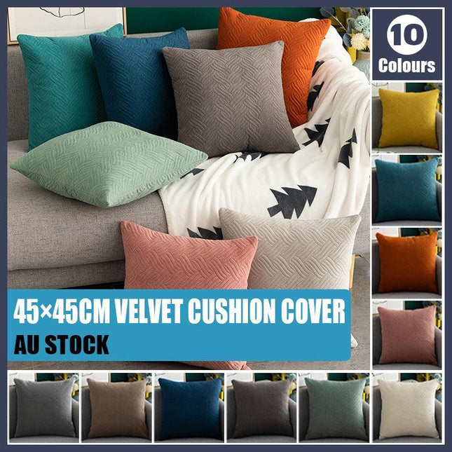 1PC Modern Decorative Velvet Cushion Cover Square Velvet European Pillowcase AU - Aimall