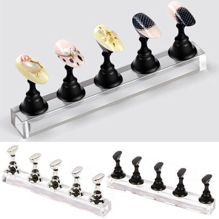 1 Set Acrylic Nail Art Practice Display Stand Magnetic Nail Art Tips Holders AU - Aimall