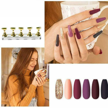 1 Set Acrylic Nail Art Practice Display Stand Magnetic Nail Art Tips Holders AU - Aimall