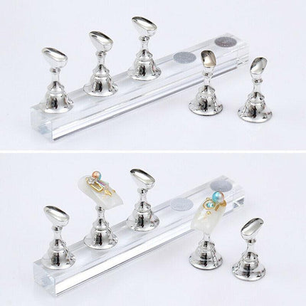 1 Set Acrylic Nail Art Practice Display Stand Magnetic Nail Art Tips Holders AU - Aimall