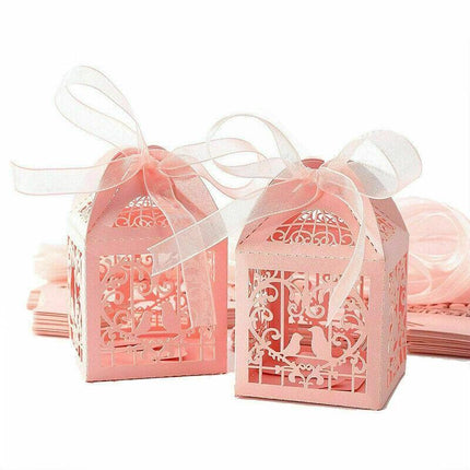 10PCS Wedding Laser Cut Candy Box Party Gift Box Favor Bomboniere Candy AU STOCK - Aimall