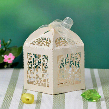 10PCS Wedding Laser Cut Candy Box Party Gift Box Favor Bomboniere Candy AU STOCK - Aimall