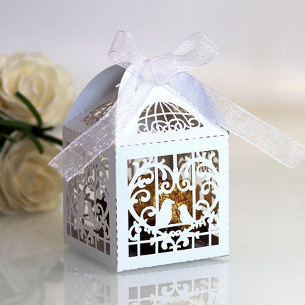 10PCS Wedding Laser Cut Candy Box Party Gift Box Favor Bomboniere Candy AU STOCK - Aimall
