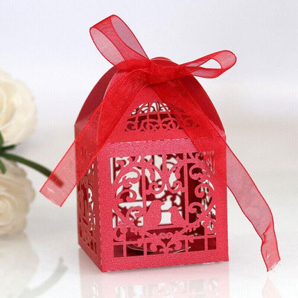 10PCS Wedding Laser Cut Candy Box Party Gift Box Favor Bomboniere Candy AU STOCK - Aimall