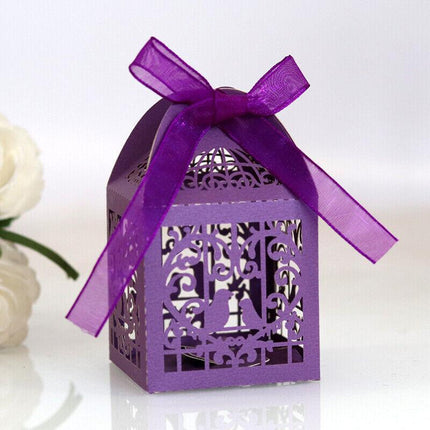 10PCS Wedding Laser Cut Candy Box Party Gift Box Favor Bomboniere Candy AU STOCK - Aimall