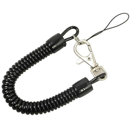 4PCS Elastic Phone Elastic Spiral Spring Coil Strap Rope Lanyard Key Chain Black - Aimall