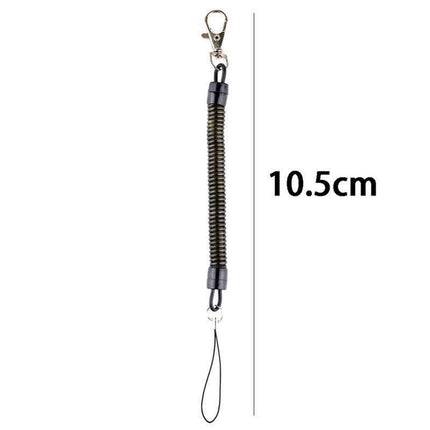 4PCS Elastic Phone Elastic Spiral Spring Coil Strap Rope Lanyard Key Chain Black - Aimall