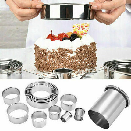 12pcs Round Shape Pastry Cutters Cake Cookie Biscuit Cutter Set DIY Baking Mold - Aimall