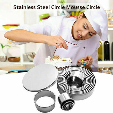12pcs Round Shape Pastry Cutters Cake Cookie Biscuit Cutter Set DIY Baking Mold - Aimall