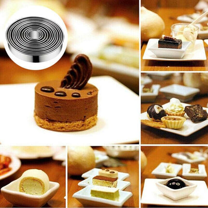 12pcs Round Shape Pastry Cutters Cake Cookie Biscuit Cutter Set DIY Baking Mold - Aimall