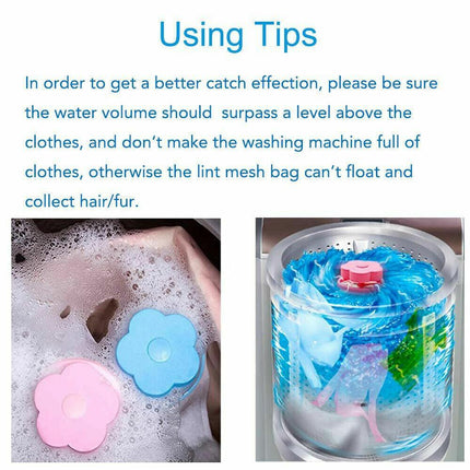 5x Washing Machine Filter Bag Floating Lint Hair Catcher Mesh Pouch Laundry Tool - Aimall