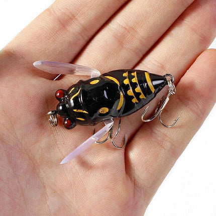 4x Winged Cicada 40mm Fishing Lure Topwater Popper Freshwater Bream Bass Bream - Aimall