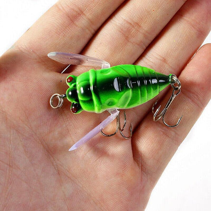 4x Winged Cicada 40mm Fishing Lure Topwater Popper Freshwater Bream Bass Bream - Aimall