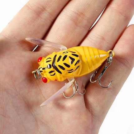 4x Winged Cicada 40mm Fishing Lure Topwater Popper Freshwater Bream Bass Bream - Aimall
