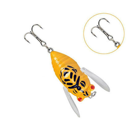 4x Winged Cicada 40mm Fishing Lure Topwater Popper Freshwater Bream Bass Bream - Aimall