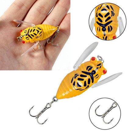 4x Winged Cicada 40mm Fishing Lure Topwater Popper Freshwater Bream Bass Bream - Aimall