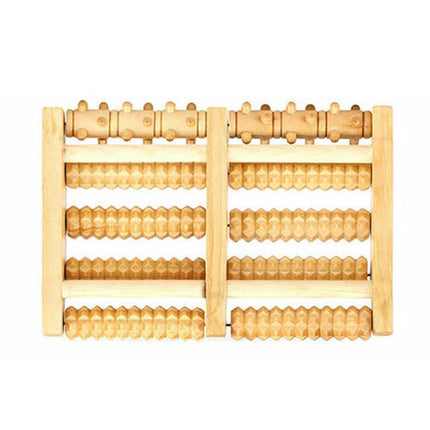 LARGE Wooden Foot Pain Massager 5 Roller Care Reflexology Relax Stress Relief Ne - Aimall
