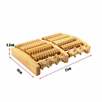 LARGE Wooden Foot Pain Massager 5 Roller Care Reflexology Relax Stress Relief Ne - Aimall