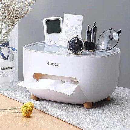 Multifunction Tissue Box Cover Table Napkin Paper Case Holder Storage Organizer - Aimall