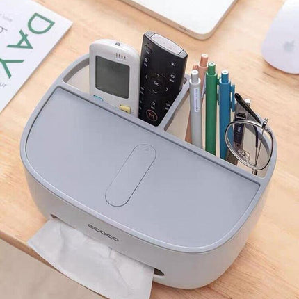 Multifunction Tissue Box Cover Table Napkin Paper Case Holder Storage Organizer - Aimall