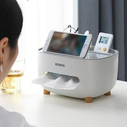 Multifunction Tissue Box Cover Table Napkin Paper Case Holder Storage Organizer - Aimall