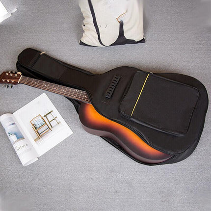 41" Acoustic Guitar Bag Padded Gig Bag Double Straps Backpack Soft Case Black AU - Aimall