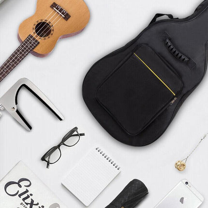 41" Acoustic Guitar Bag Padded Gig Bag Double Straps Backpack Soft Case Black AU - Aimall