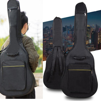 41" Acoustic Guitar Bag Padded Gig Bag Double Straps Backpack Soft Case Black AU - Aimall