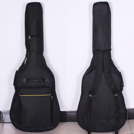 41" Acoustic Guitar Bag Padded Gig Bag Double Straps Backpack Soft Case Black AU - Aimall