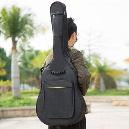 41" Acoustic Guitar Bag Padded Gig Bag Double Straps Backpack Soft Case Black AU - Aimall
