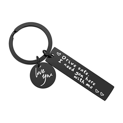 New Drive Safe I Need You Here With Me Couple Alloy Keyring Keychain Car Gift - Aimall