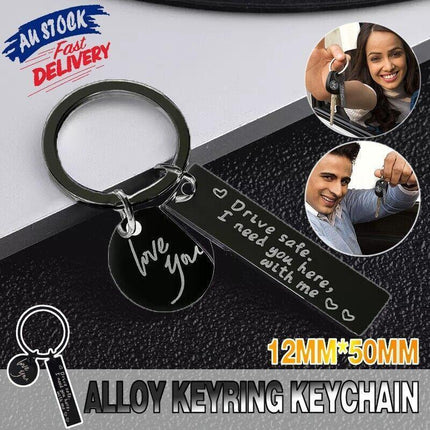 New Drive Safe I Need You Here With Me Couple Alloy Keyring Keychain Car Gift - Aimall