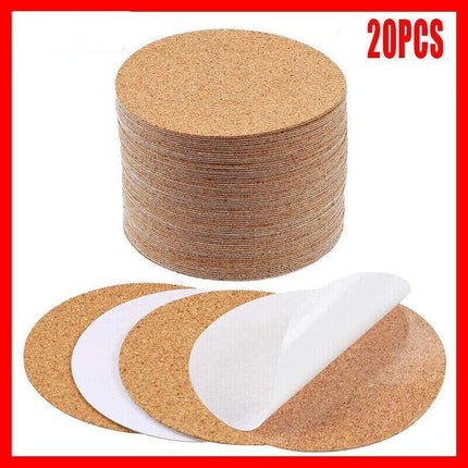 20pcs Plain Round Cork Coasters Coffee Drink Tea Cup Mat Placemats Wine Mat AU - Aimall