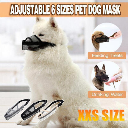 Adjustable 6 sizes Pet Dog Mask Mouth Muzzle Anti Barking Bite Stop Chewing mask - Aimall